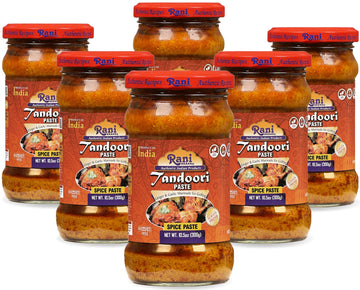 Rani Tandoori Paste (No Colors) 10.5Oz (300G) Glass Jar, Pack Of 5+1 Free ~ For Tandoori Chicken, Chicken Tikka, Paneer Tikka |
