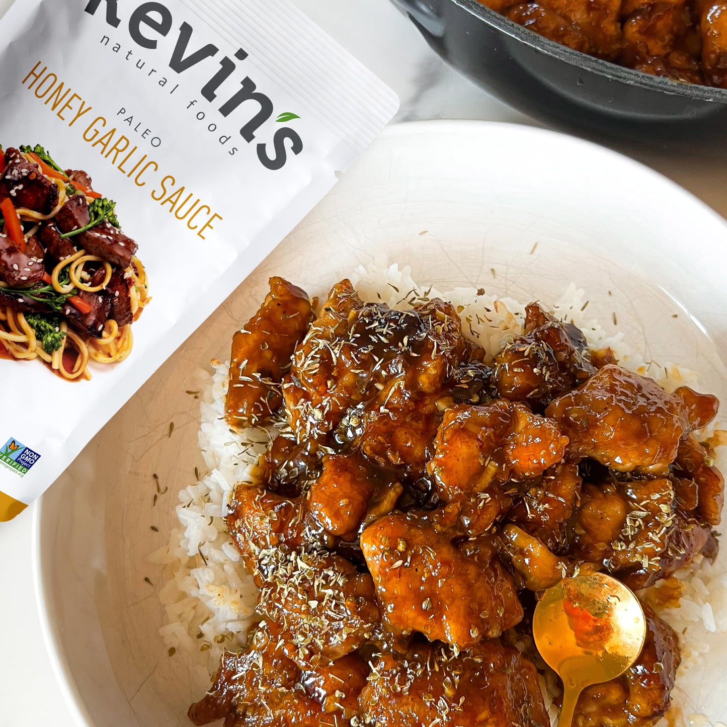 Kevin'S Natural Foods Honey Garlic Sauce - Paleo Simmer Sauce - Stir-Fry Sauce, Gluten Free, No Preservatives, Non-Gmo - 3 Pack