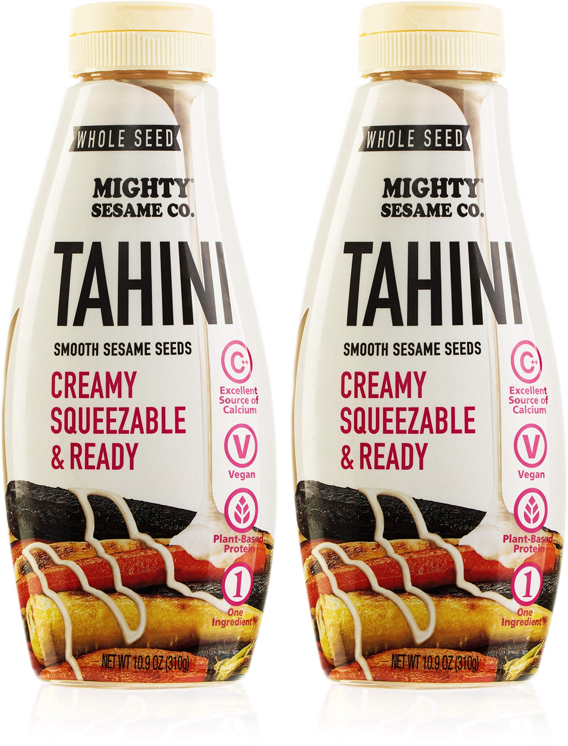 MIGHTY SESAME Tahini Paste, Whole Seed, Gluten Free, Vegan, 10.9oz (Pack of 2)