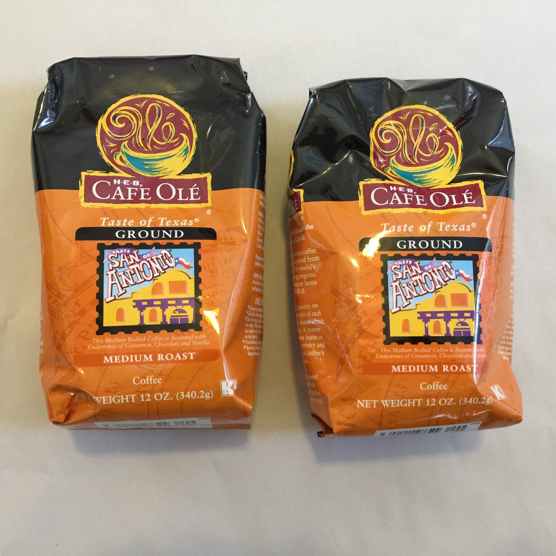 HEB Cafe Ole Ground Coffee 12 Oz Bag (Pack of 2) (Taste of San Antonio)