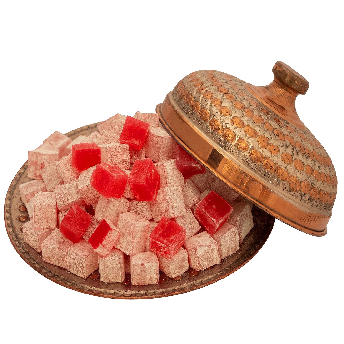 Turkish Delight With Pomegranate Flavor 16 Oz Gourmet Medium Size Snacks Gift Box | No Nuts Sweet Luxury Traditional Confectione