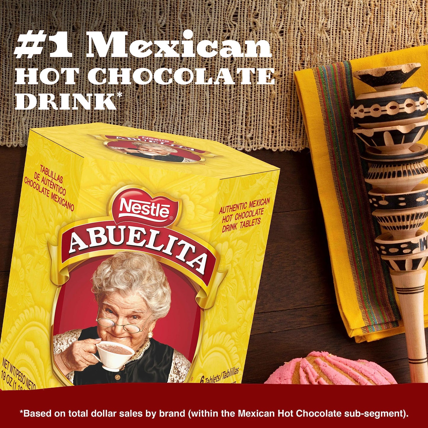 Nestle Abuelita Hot Chocolate compact pieces, 19 Ounce, Mexican Style, Rich Flavor, Pack of 1