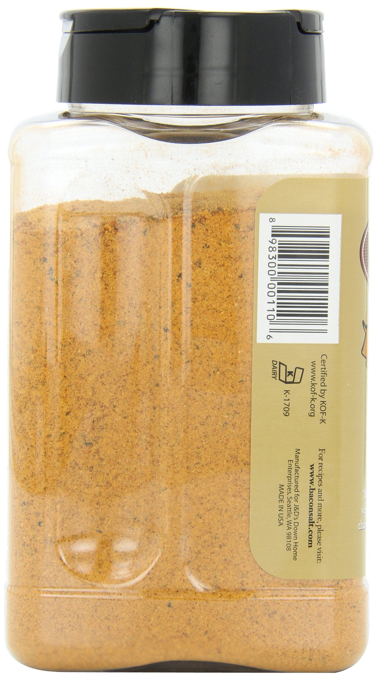 J & D Foods Bacon Salt, Original Flavor, 16 Ounce, Orange