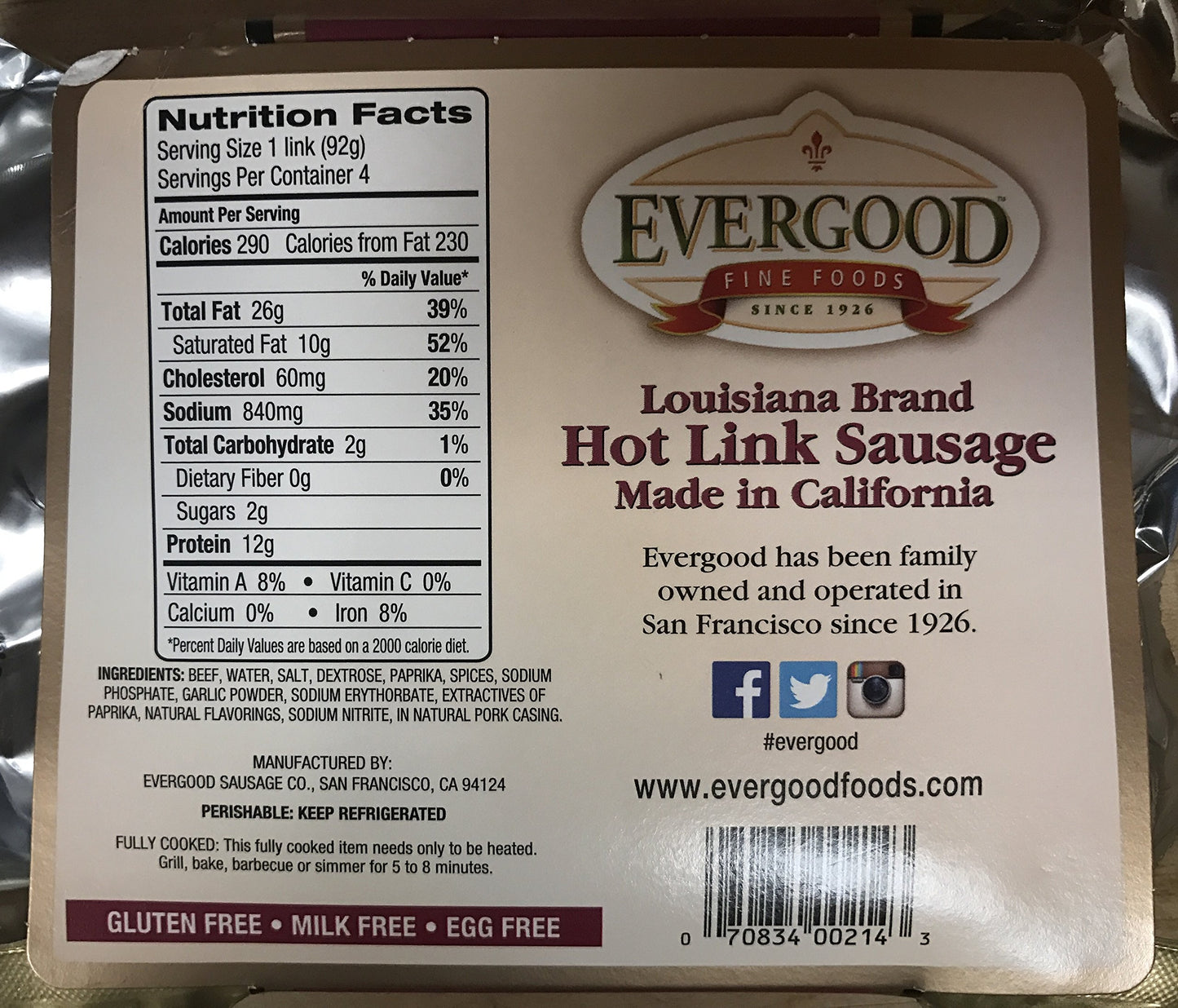 Evergood Hot Link Sausage