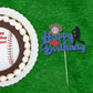 1 Pack Baseball Theme Cake Topper Sports Happy Birthday Baseball Player Cake Decoration For Baseball Sports Party Theme Decorati