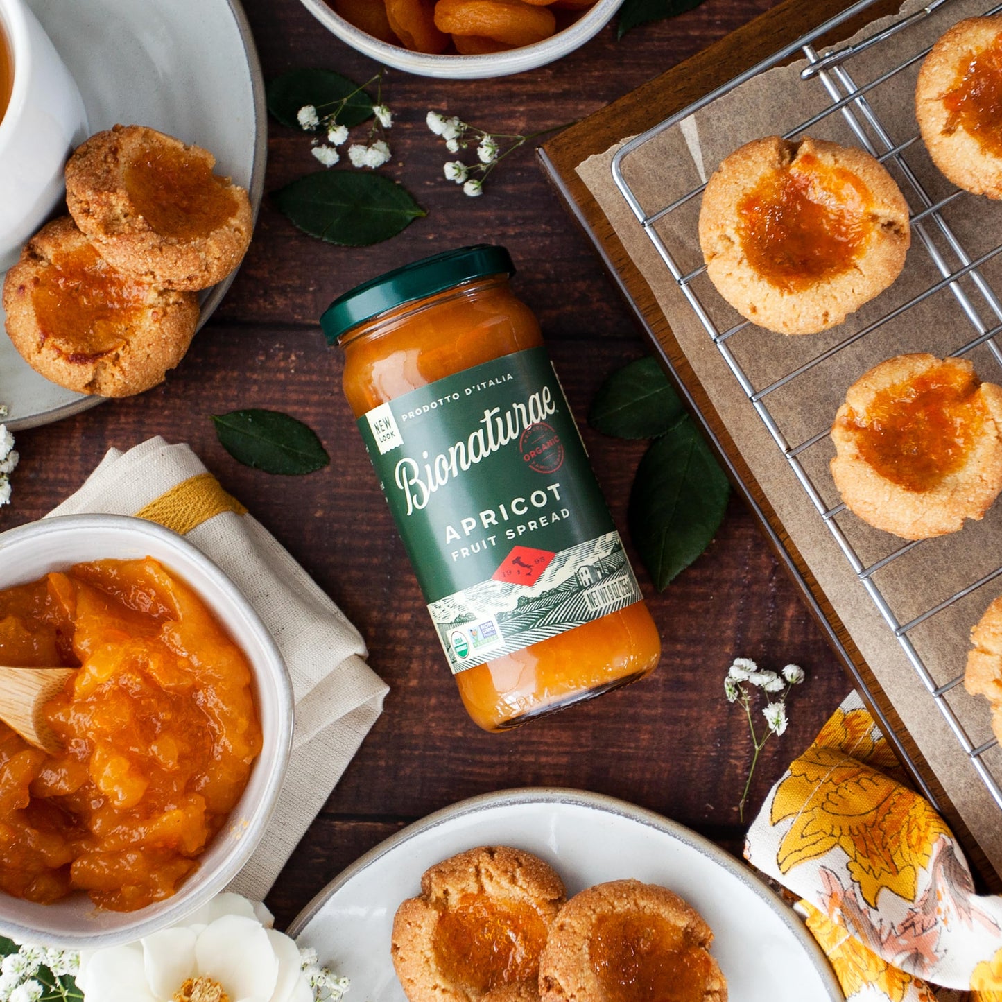 Bionaturae Organic Apricot Fruit Spread - Jelly Organic, Non-Gmo, Usda Certified, No Sugar Added, No Preservatives, Organic Frui