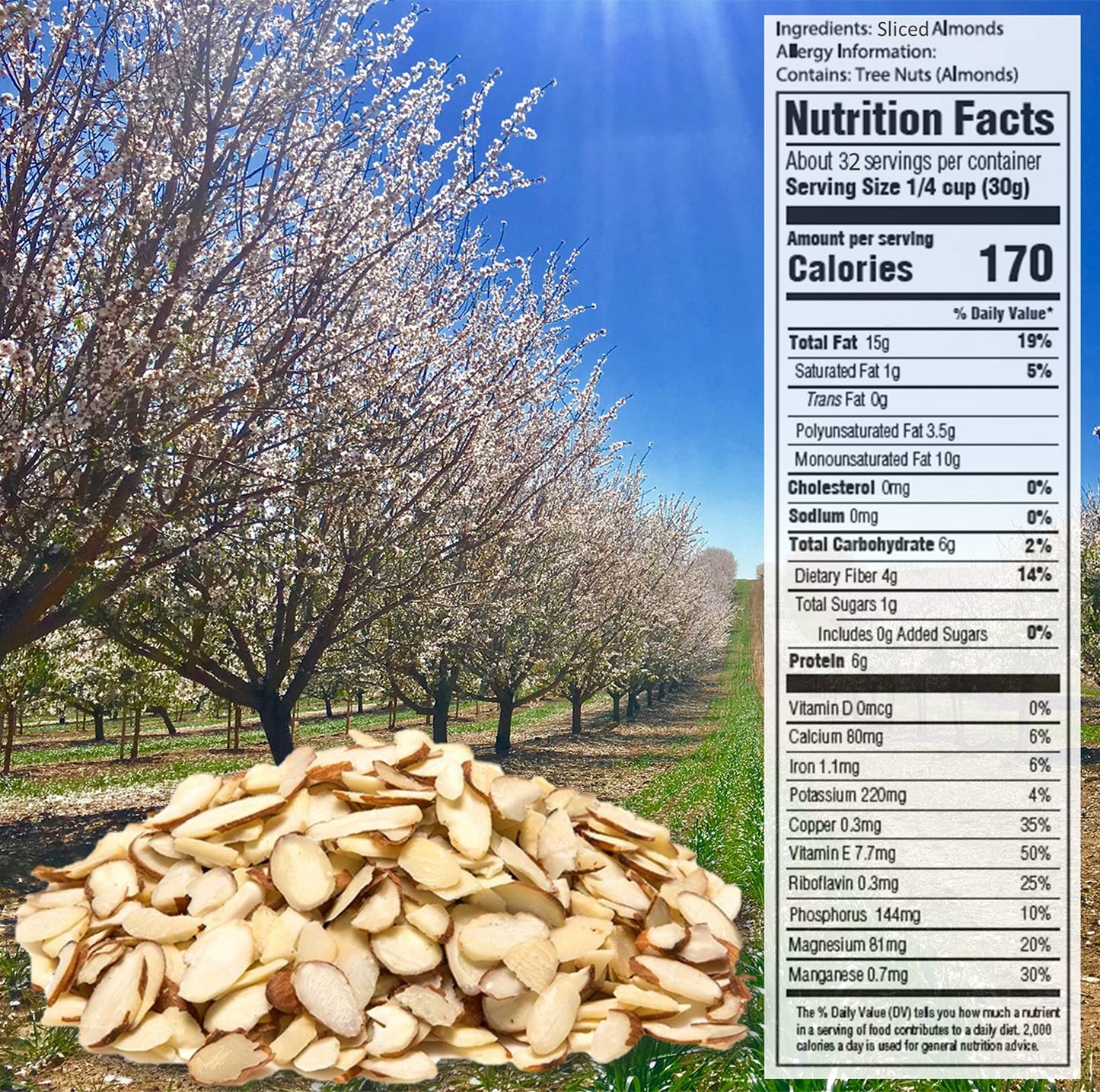 Mariani Nut - Sliced enhanced California Almonds - Gluten Free  Kosher Certified - Stand Up 2lb Bag (Pack of 1)