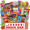 The Snack Bar Snack Care Package - Variety Assortment of American Candy & Fruit Snacks - 40 Count Gift Snack Box for Lunches & Road Trips
