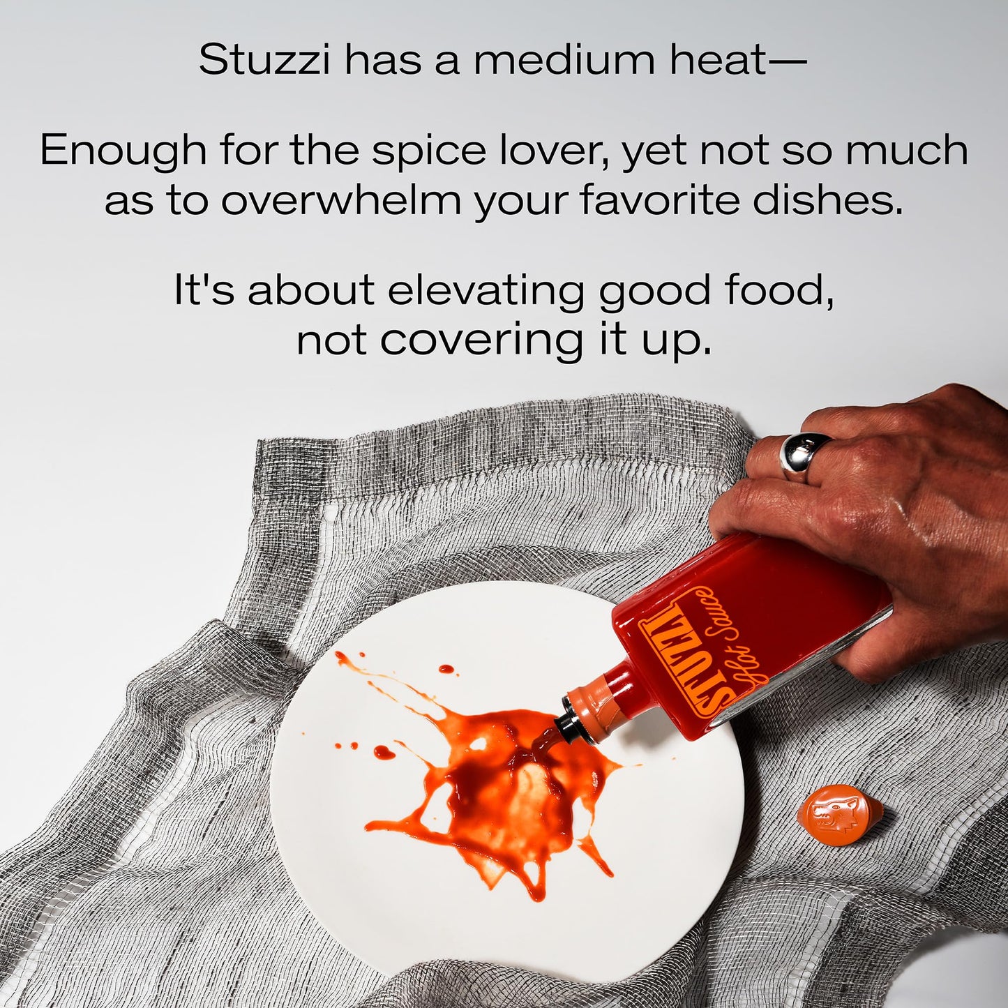 Stuzzi enhanced Italian Hot Sauce  Small-Batch Craft Sauce  Dried Campanian & Cayenne Peppers  Medium Heat on Pizza  Tacos + More Vegan  Non-GMO No Preservatives  Spicy Holiday Gift 3.4 oz Glass Bottle