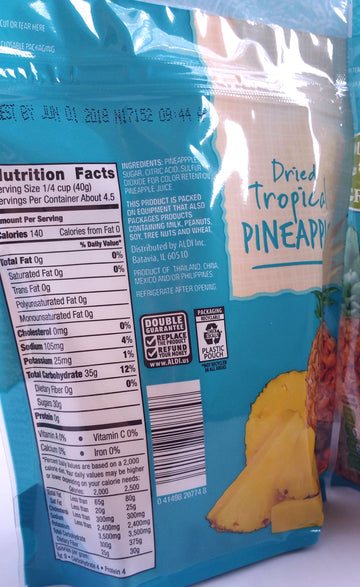 Southern Grove - Dried Tropical Pinapple - Net Wt. 6 Oz. (170G) - Two (2) Pack
