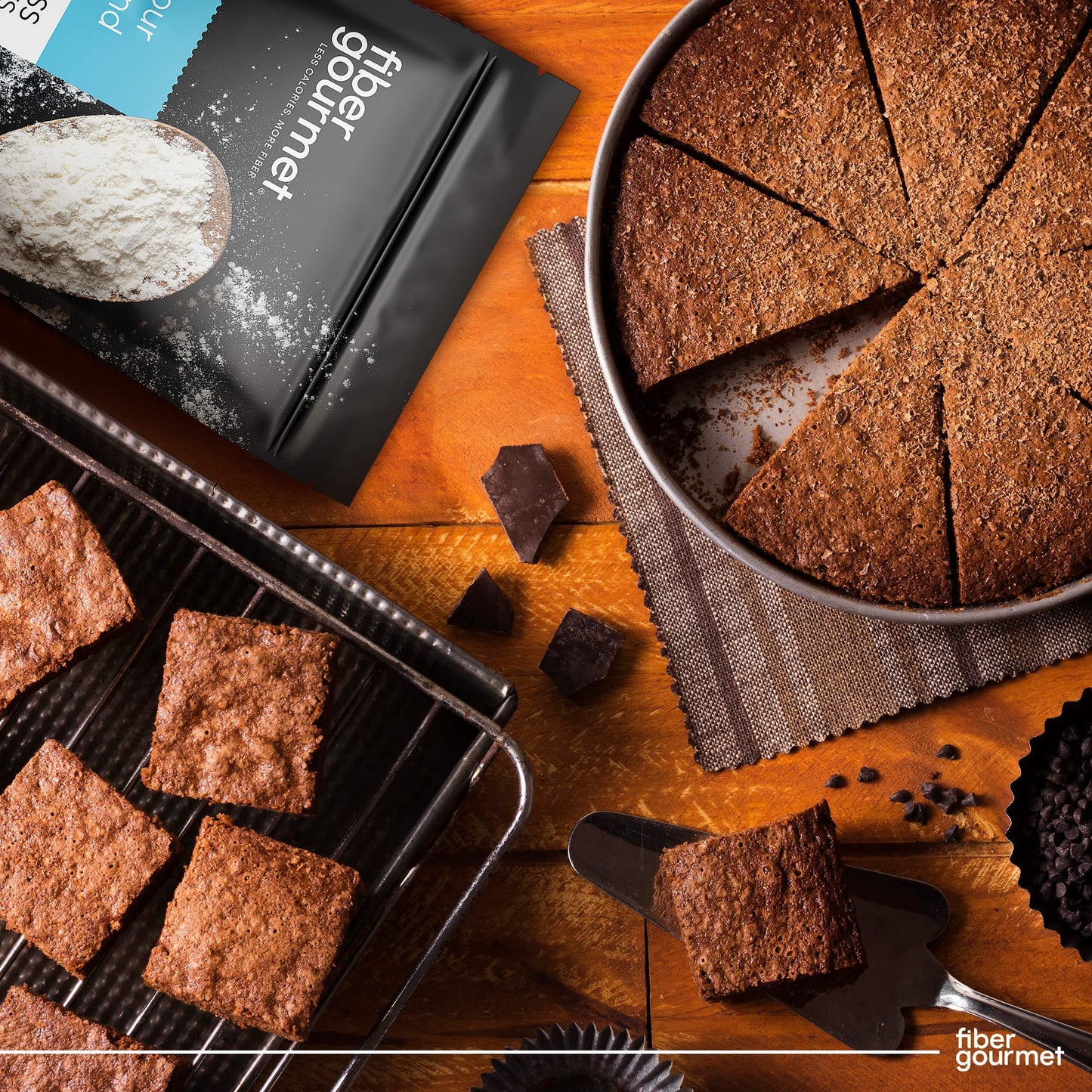 Fiber Gourmet Low Net Carb Flour Blend - Keto Friendly All-Purpose Baking Flour with 55% Fewer Calories, 81% Fewer Net Carbs, 17