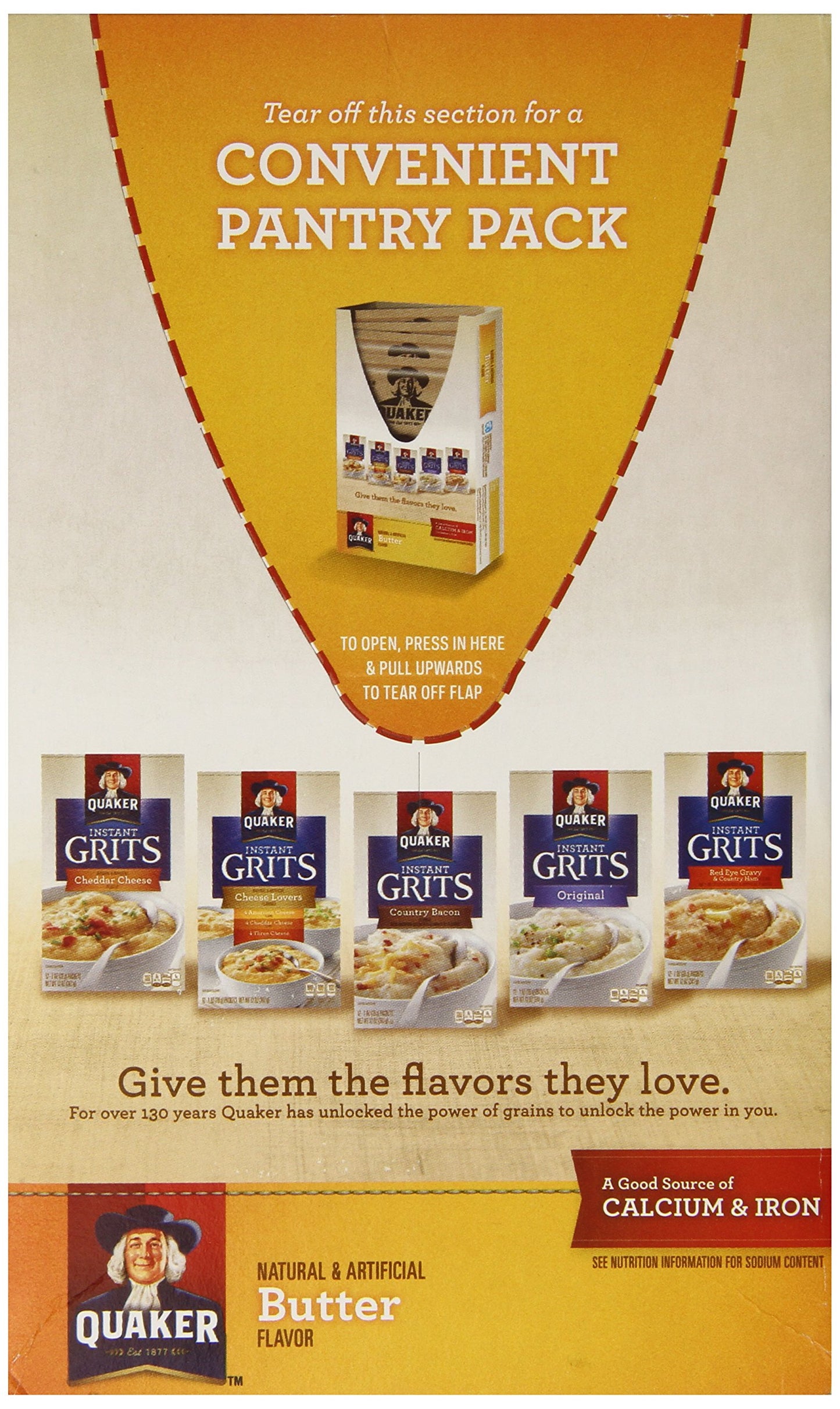 Quaker, Instant Grits, Butter Flavor, 12 Count, 12oz Box (Pack of 3)