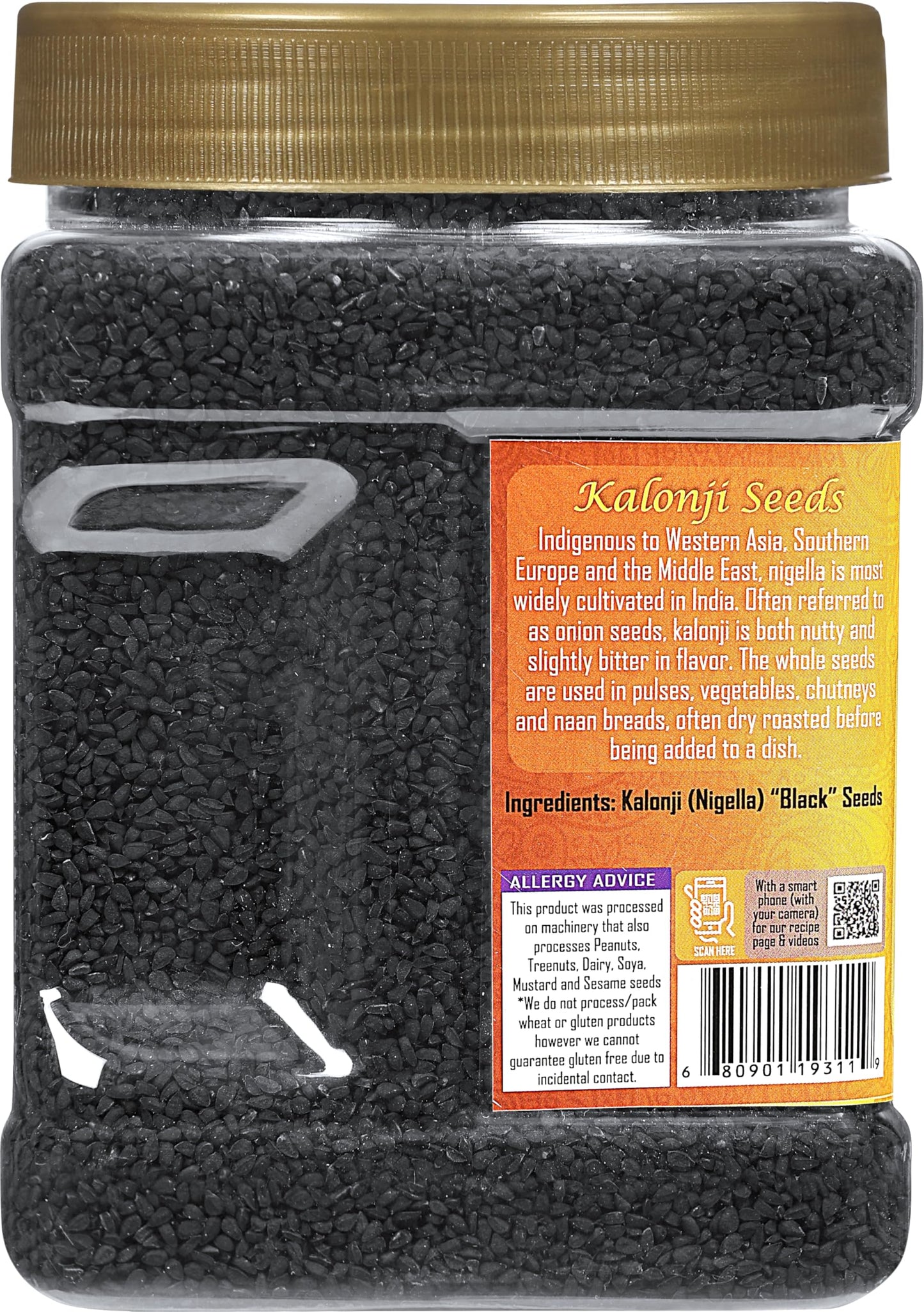 Rani Kalonji (Black Seed, Nigella Sativa, Black Cumin) Seeds 16oz (1lb) 454g PET Jar ~ All Natural | Gluten Friendly | NON-GMO |