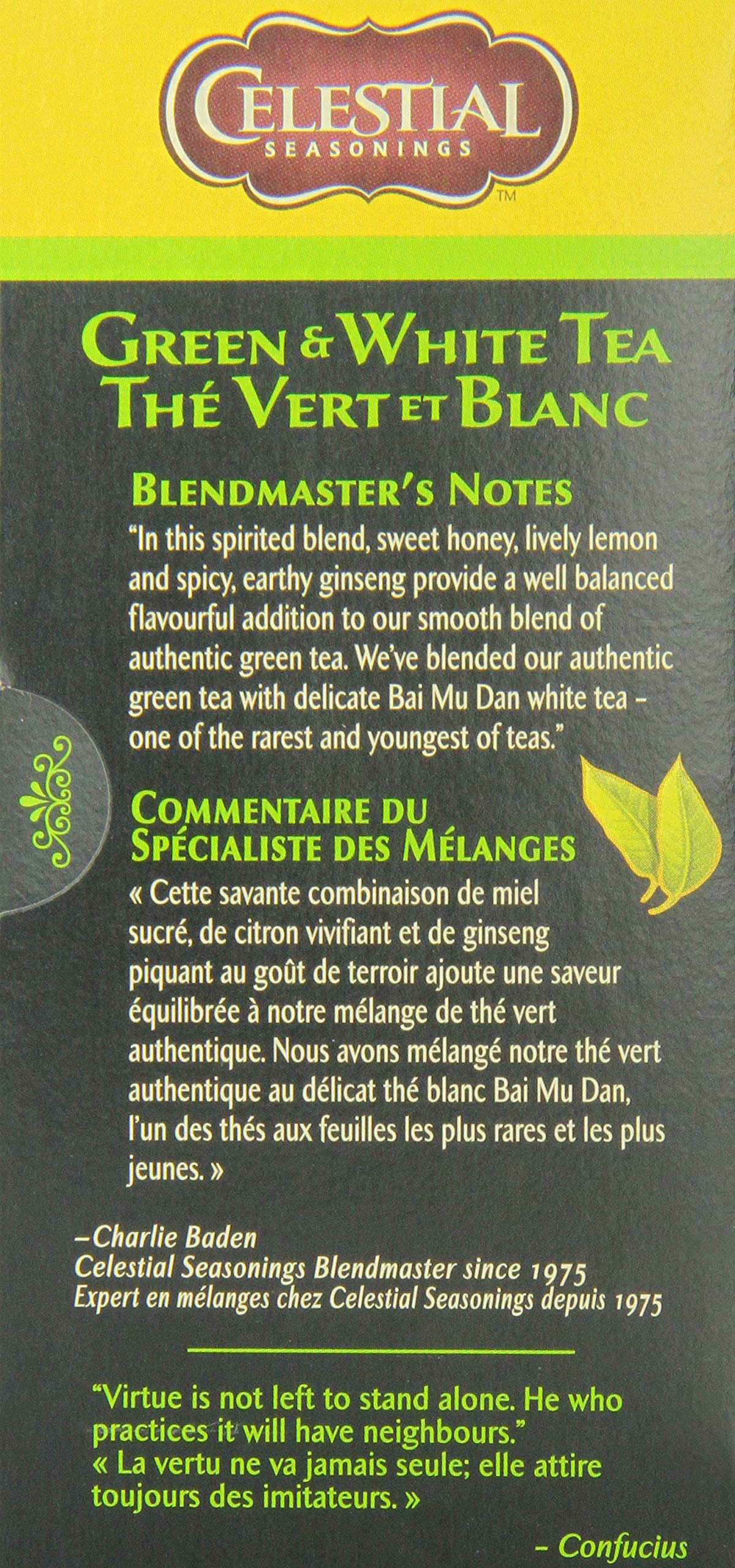 Celestial Seasonings Green Tea Honey Lemon Ginseng, 20-Count (Pack Of6)