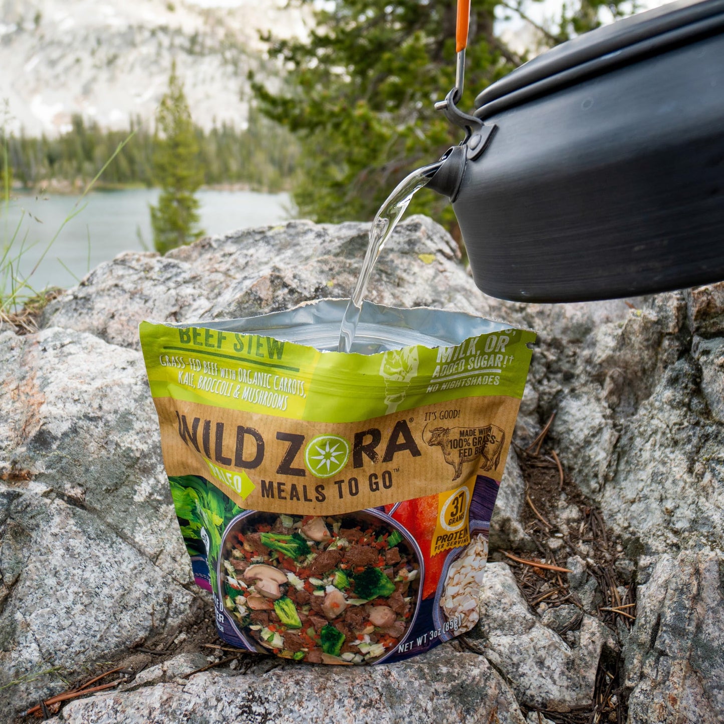 Wild Zora Paleo Freeze Dried Meat Meals, 4 Pack, Gluten Free And Grain Free Camping And Backpacking Food, No Added Sugar, Healthy On-The-Go Travel Meal, Protein Packed (Meat 4-Pack)