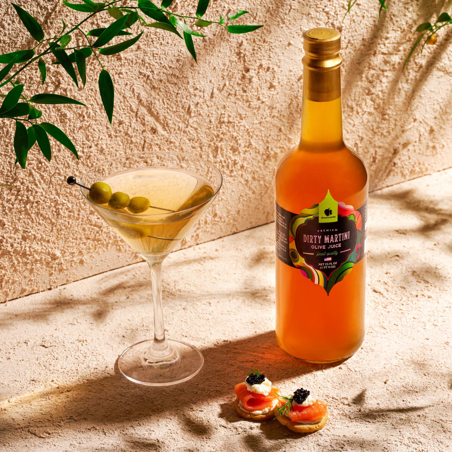 Gourmanity Olive Juice for Martinis, Premium Olive Brine, 25 Fl Oz (Pack of 2)