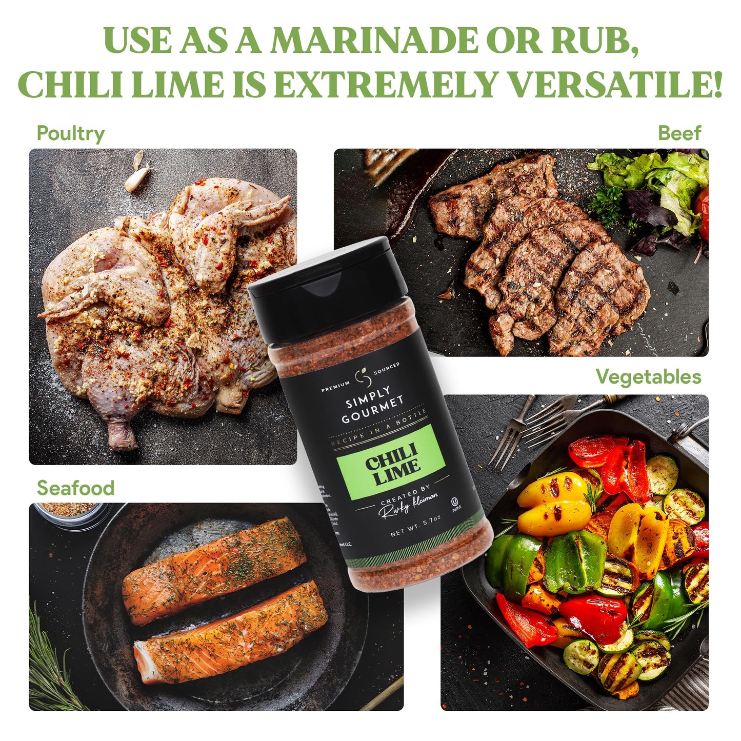 Recipe In A Bottle Chili Lime Seasoning - All Purpose Spice Blend - 5.7 oz