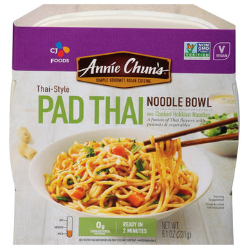 Annie Chun s Noodle Bowl, Thai-Style Pad Thai, Vegan, Non-GMO, 8.1-oz (Pack of 6)