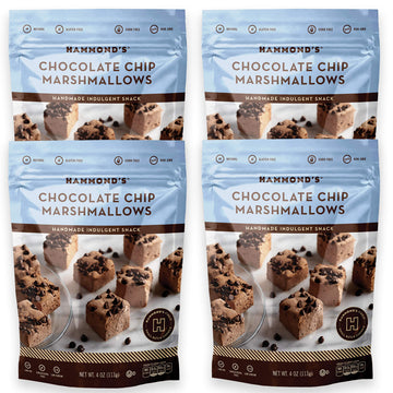 Hammond'S Candies | Gourmet Chocolate Chip Marshmallows | 4 Bags, Great For Snacking | Hot Chocolate, Smores And Homemade Browni