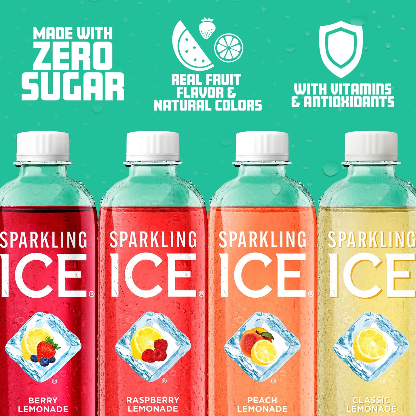 Sparkling Ice Lemonade Variety Pack, Flavored Sparkling Water, Zero Sugar, With Vitamins And Antioxidants, 17 Fl Oz, 12 Count (B