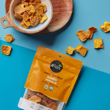 Elan Organic Dried Mango Slices, Sulphite-Free, No Sugar Added, Non-Gmo, Vegan, Gluten-Free, Kosher, Healthy Dried Fruit Snacks, 8 Pack Of 4.4 Oz