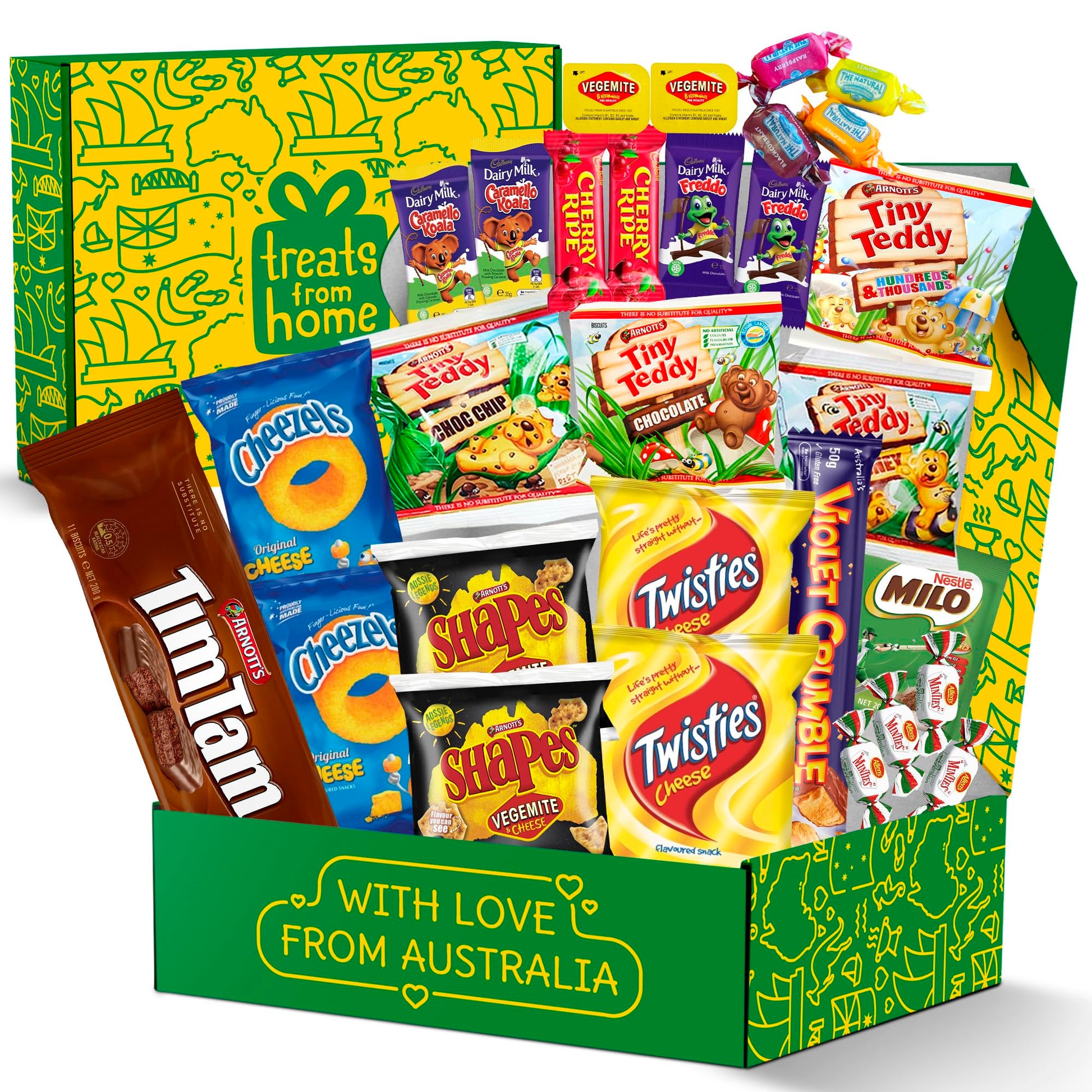 Australian Snack Gift Box (29 Units) Best Australian Candy And Food Products Packed With Aussie Candy Classics Including Tim Tam