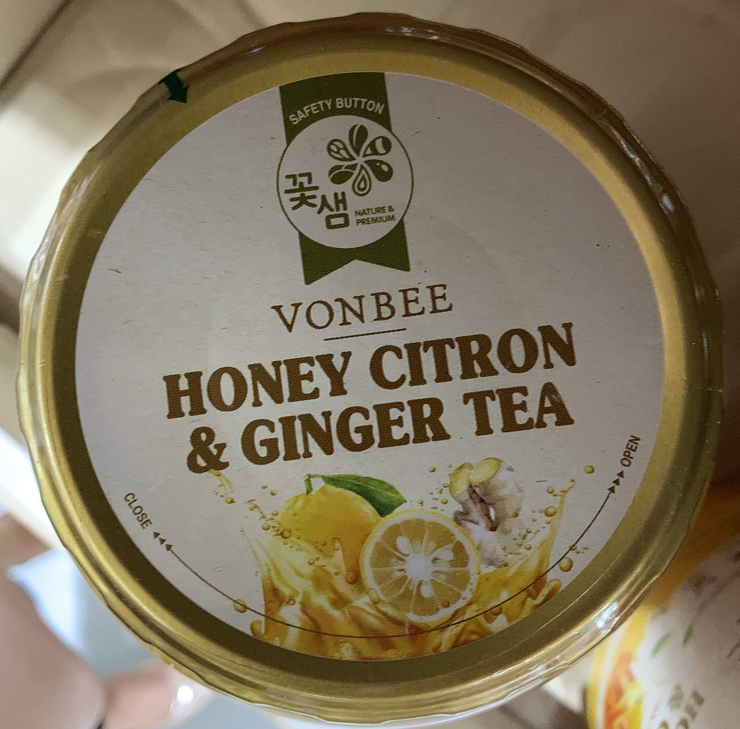 VONBEE Honey Citron & Ginger Tea - 4.4 lb, Natural Herbal Blend for Wellness, Perfect for Hot or Iced Tea
