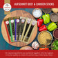 Aufschnitt Grass Fed Beef Jerky Sticks - Low Sodium, Certified Kosher - Halal And Keto Friendly - 6 Pack, Variety