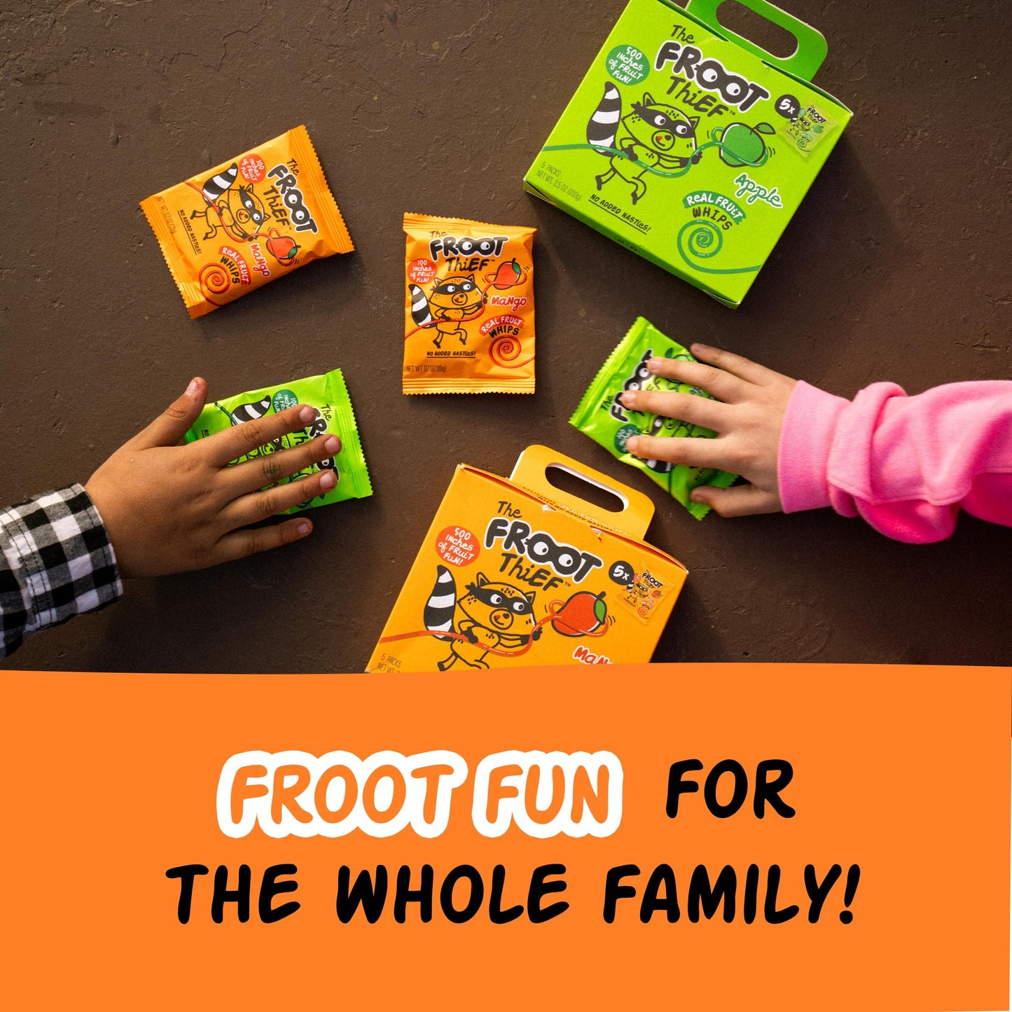 The Froot Thief Real Fruit Snack Whips, Nut Free, Perfect For School Lunches, Individual Bags For Kids, Mango 24 Pack