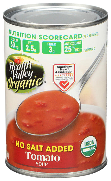 Health Valley No Salt Added Tomato Soup, 14.5 Oz