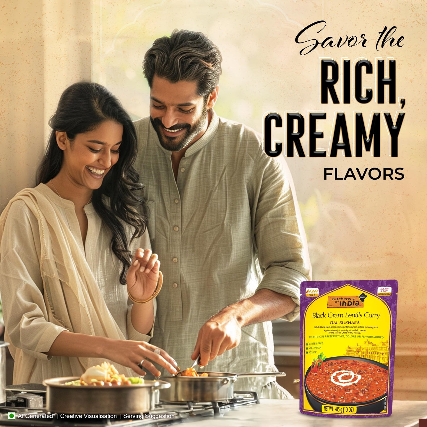 Kitchens Of India Ready To Eat Dal Bukhara, Black Gram Lentil Curry, 10-Ounce Boxes (Pack Of 6)