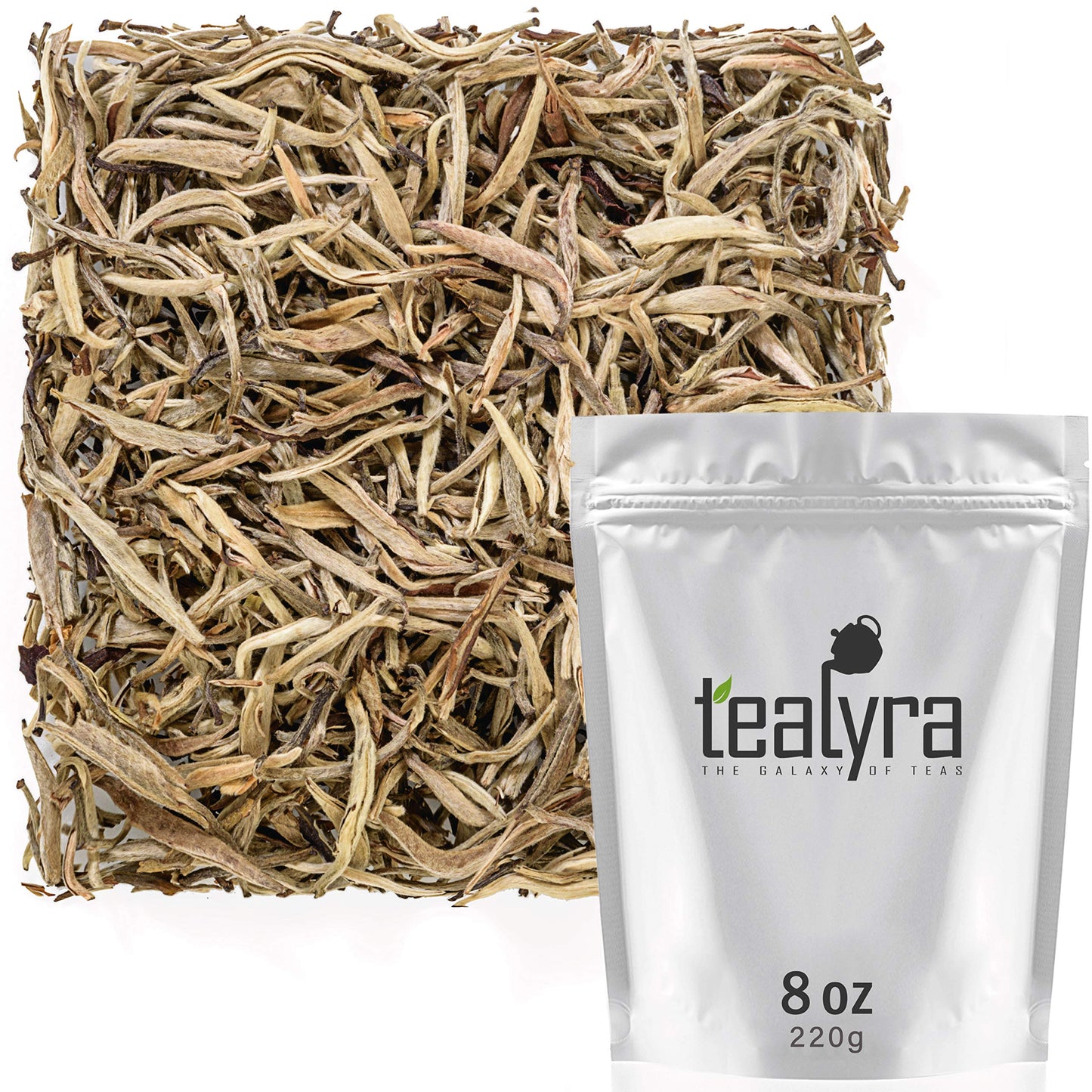 Tealyra Luxury Jasmine Silver Needle White Loose Leaf Tea - 220g (7.76 oz) - Low Caffeine - Grown in Fujian, China
