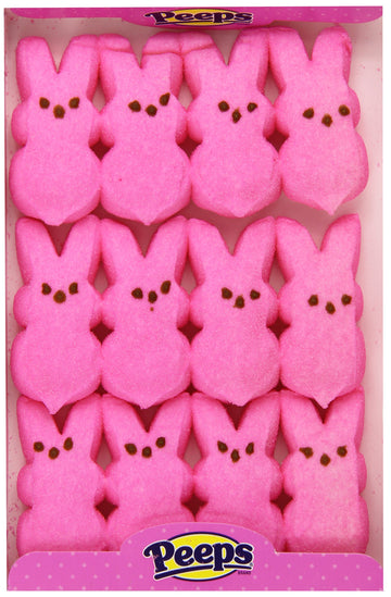 Marshmallow Peeps Pink Easter Bunnies 12Ct