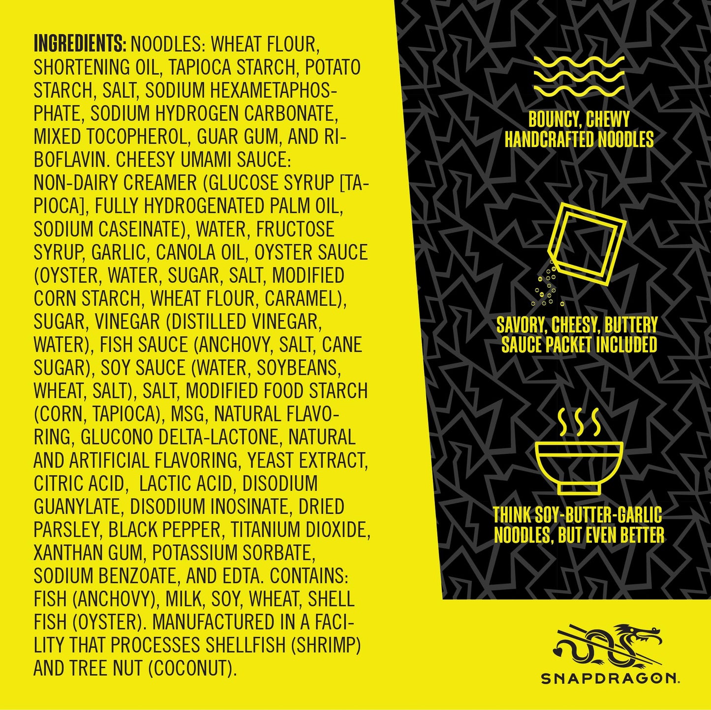 Snapdragon Instant Noodles with Cheezy Umami Sauce - Pack of 12 Microwave Ramen for Quick Meals and Snacks