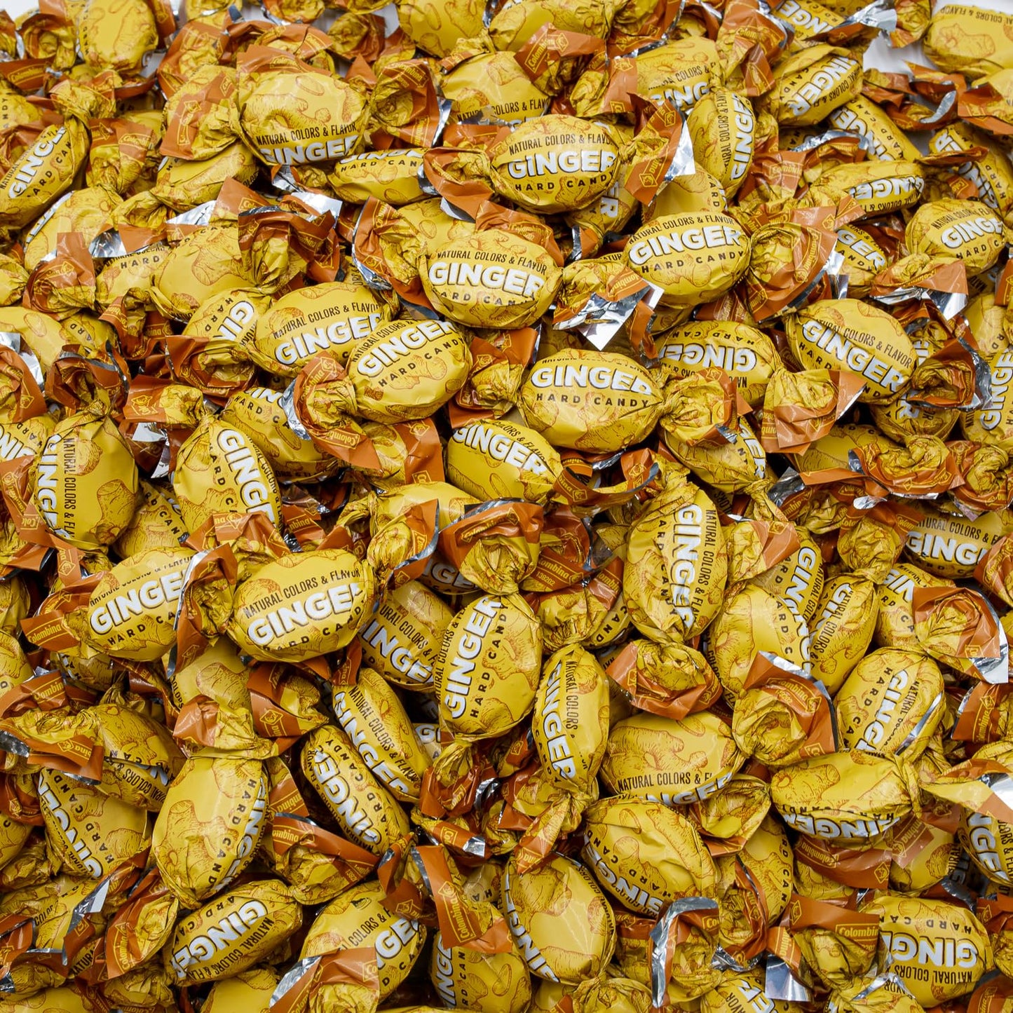 GINGER Hard Candy for Nausea Relief 1 lb - Bulk Candies, Individually Wrapped (109 Pieces), Natural Turmeric and Ginger, Gluten 