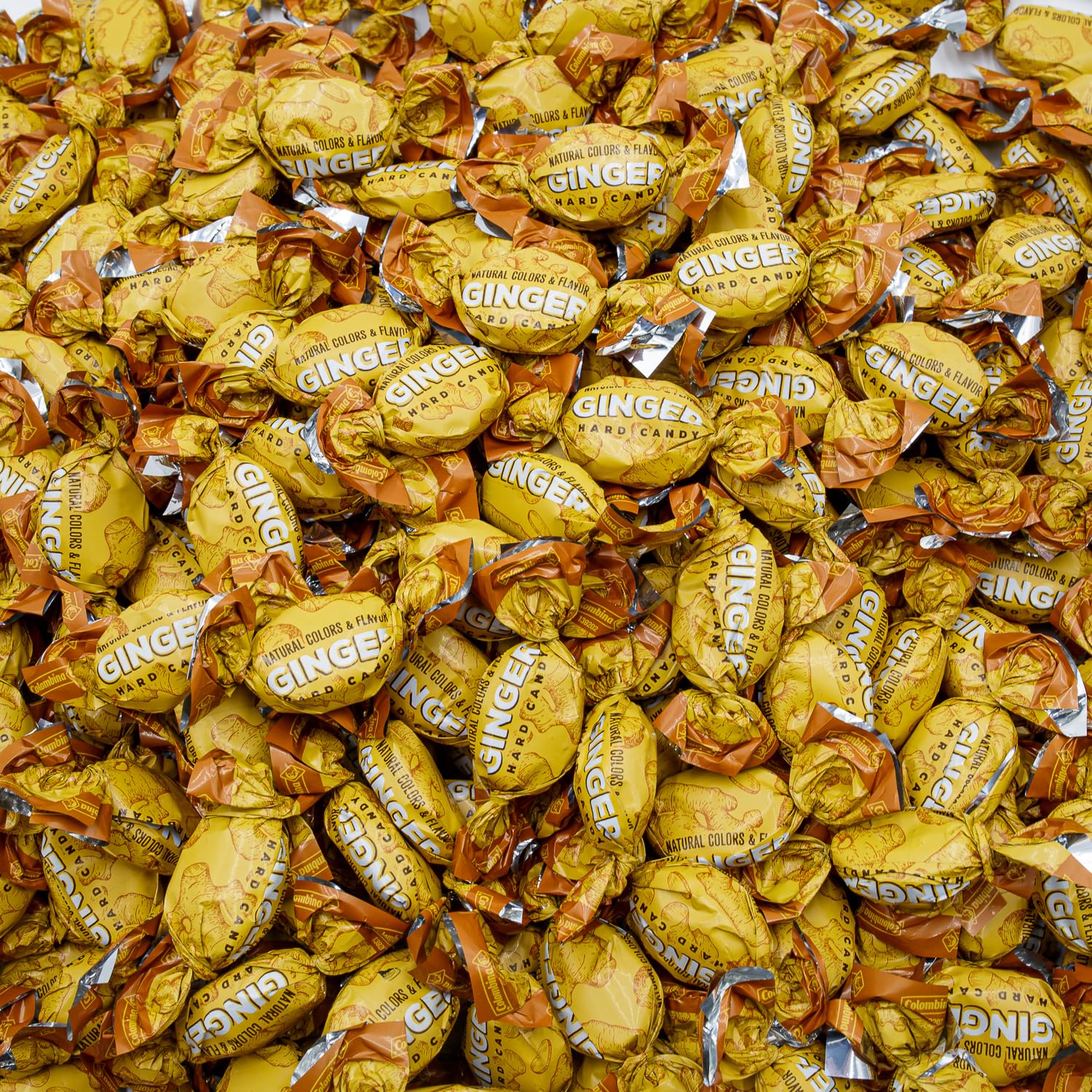 GINGER Hard Candy for Nausea Relief 2 lb - Bulk Candies, Individually Wrapped (218 Pieces), Natural Turmeric and Ginger, Gluten 