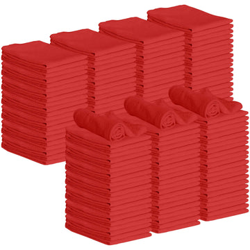 Green Lifestyle 150 Pack 12X14, Red Shop Towels 100% Cotton, Super Absorbent And Durable For Car, Reusable Shop Rags