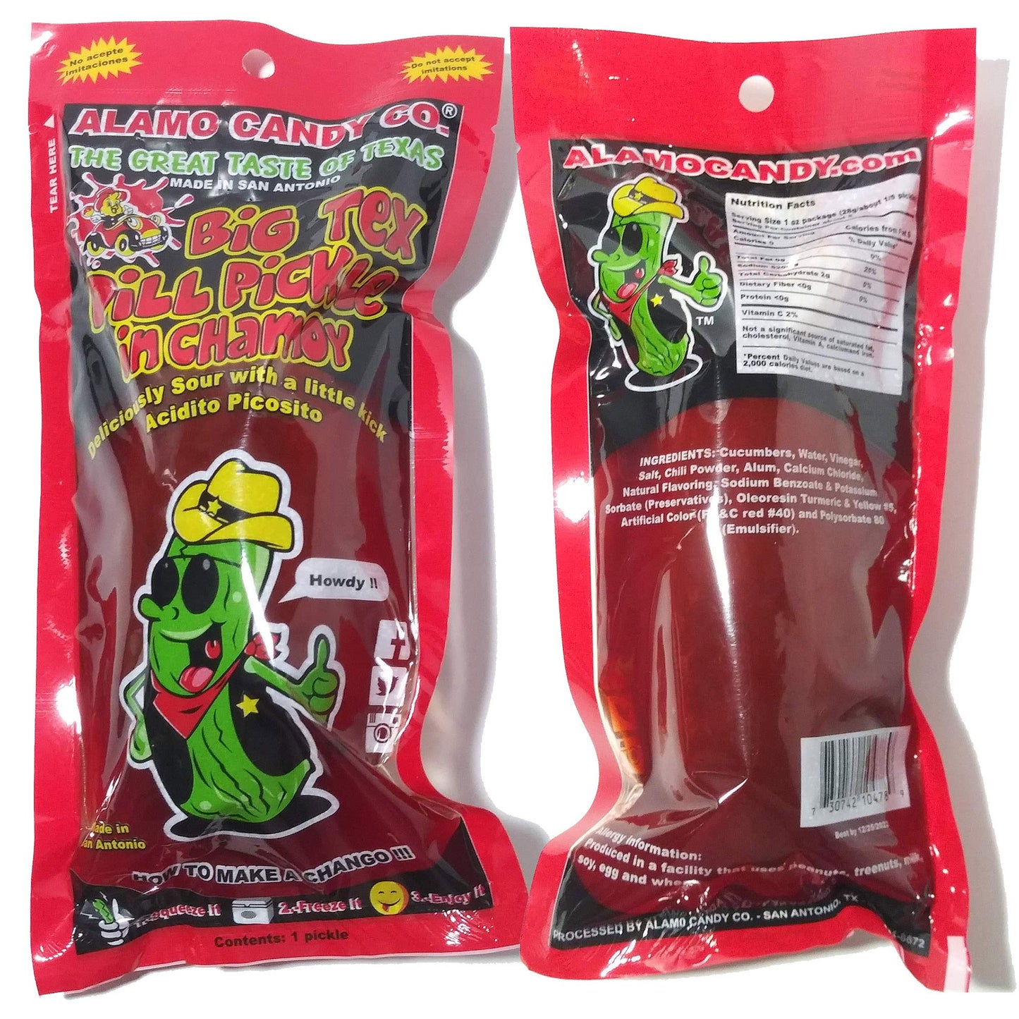 Topmake Alamo Candy Variety Pack - 8 Piece Set - Mexican Candy Mix with Gummy Bears, Cherry  s, and Dill Pickle - Lime