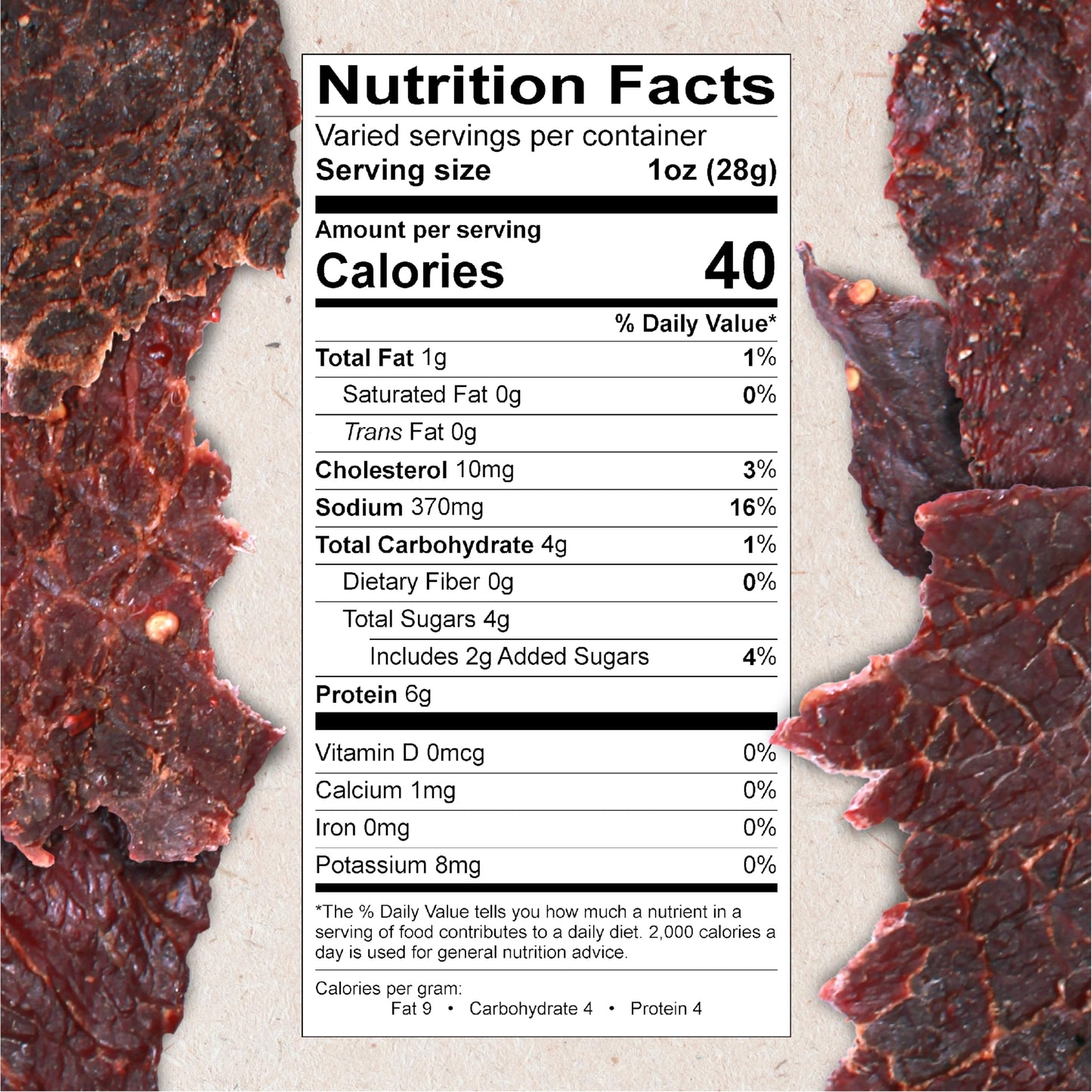 Hardtimes Handcrafted Beef Jerky - Sweet Heat Flavor - 4 Pack Of 2.25 Oz Bags