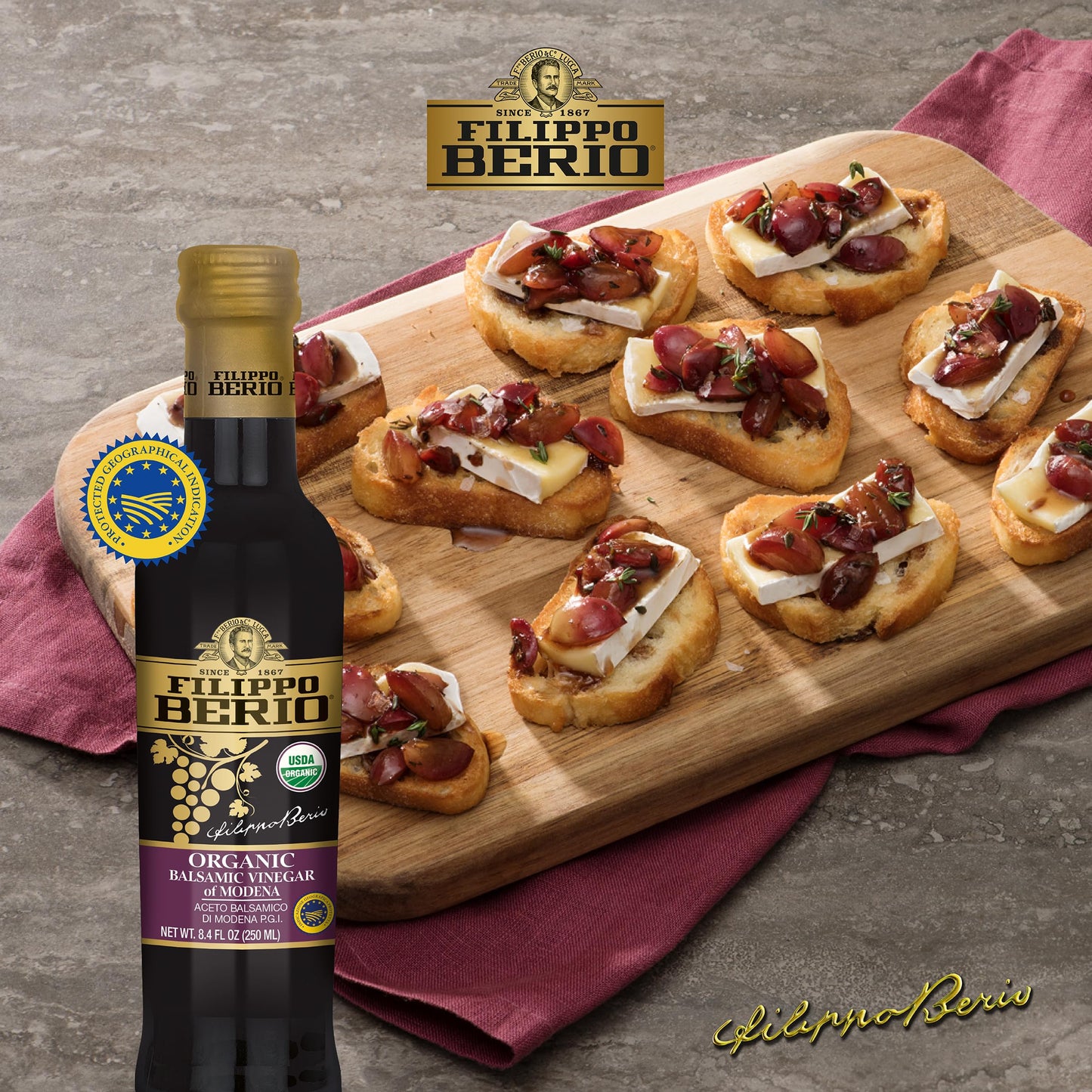 Filippo Berio Organic Balsamic Vinegar Of Modena 8.4 Fl. Oz. Glass Bottle