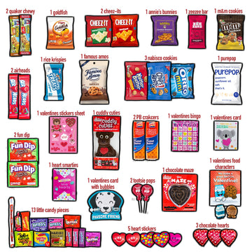 CRAVEBOX Valentines Day Gift Care Package - 50ct Assorted Snacks & Chocolates for Kids & mature-themeds