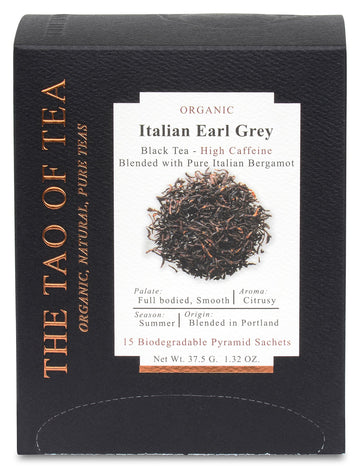 The Tao Of Tea, Italian Earl Grey, Pyramid Sachets, 15 Sachet Box