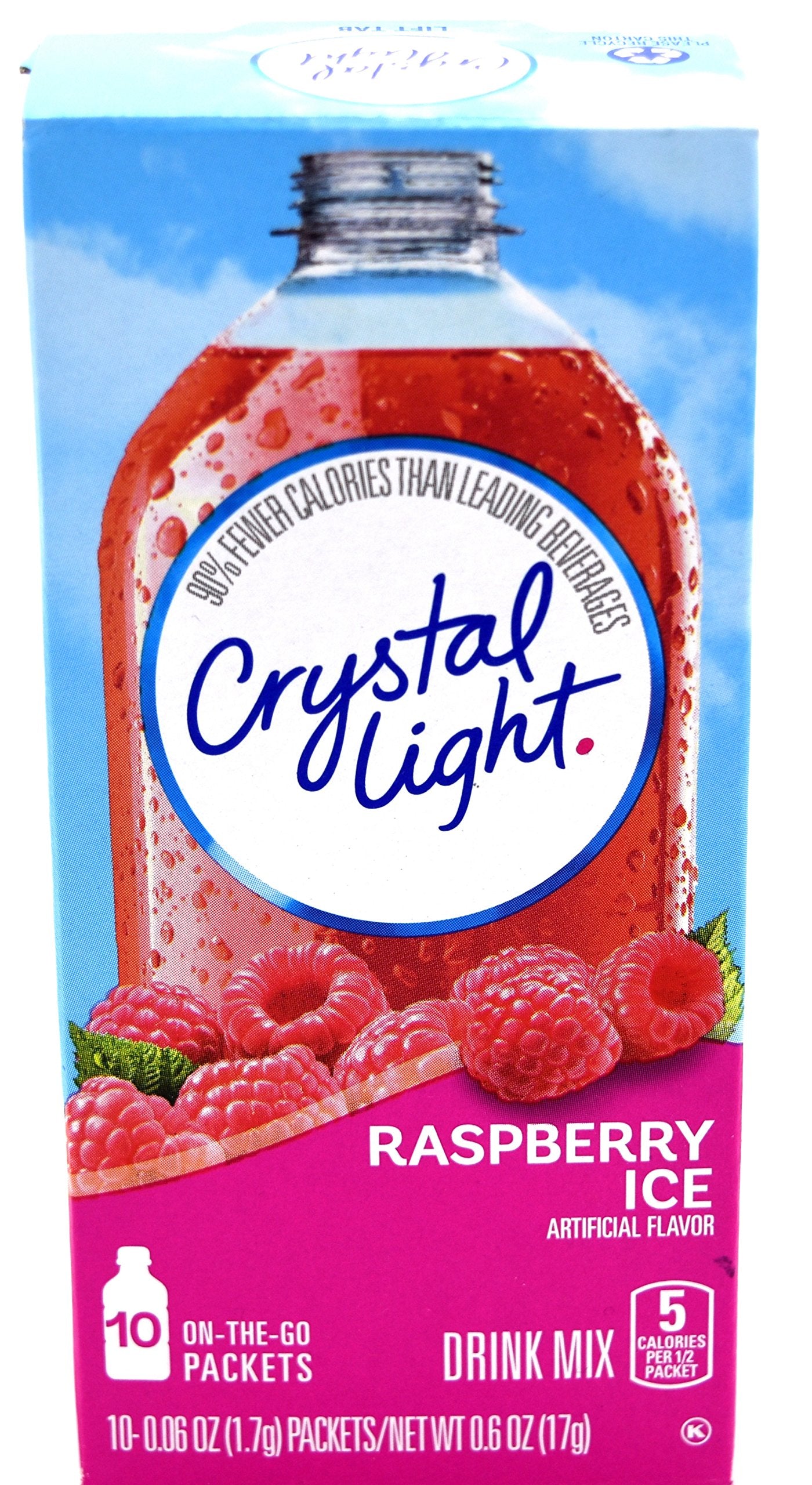Crystal Light On The Go Raspberry Ice Drink Mix, 10-Packet Box (Pack of 6)