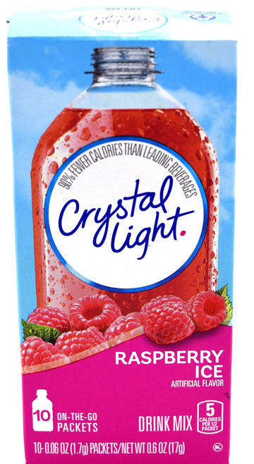 Crystal Light On The Go Raspberry Ice Drink Mix, 10-Packet Box (Pack of 6)