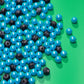 Crafty Confections Shimmer Gumballs - Blueberry Flavor, 45 pcs, 3.5 oz, Pearl Blue Color, Perfect for Party Favors and Sweet