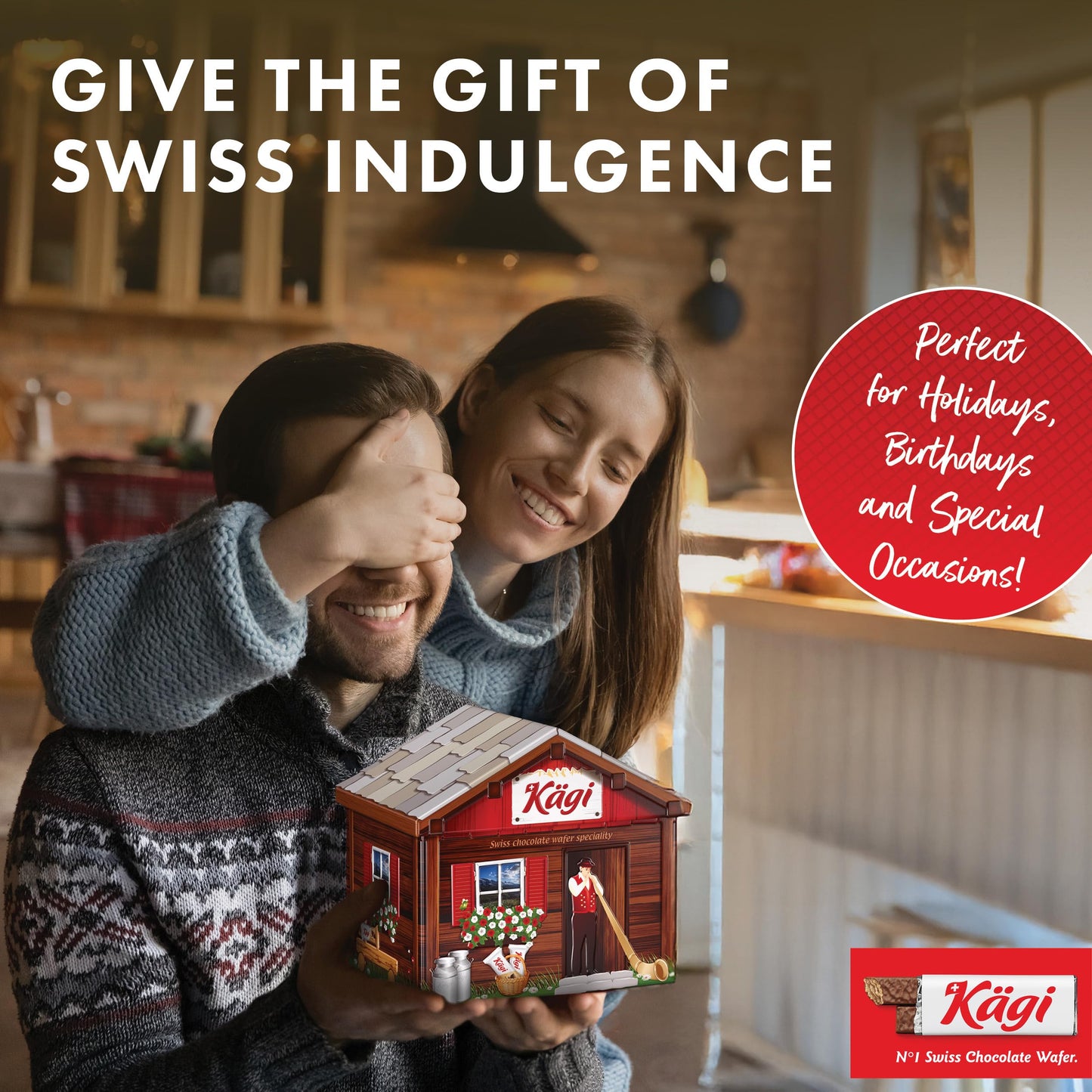 Kägi Swiss Milk Chocolate Mini Wafers, Crispy Coated  , 300g, Brown, Individually Wrapped, Collector’s Gift Box