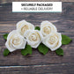 Global Sugar Art Peace Rose White Sugar Cake Flowers 5 Count With Leaves By Chef Alan Tetreault