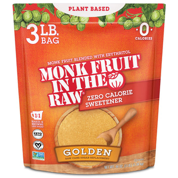 MONK FRUIT IN THE RAW, Golden 48 oz Bakers Bag, Pack of 1, Natural Monk Fruit Sweetener w/Erythritol, Sugar-Free