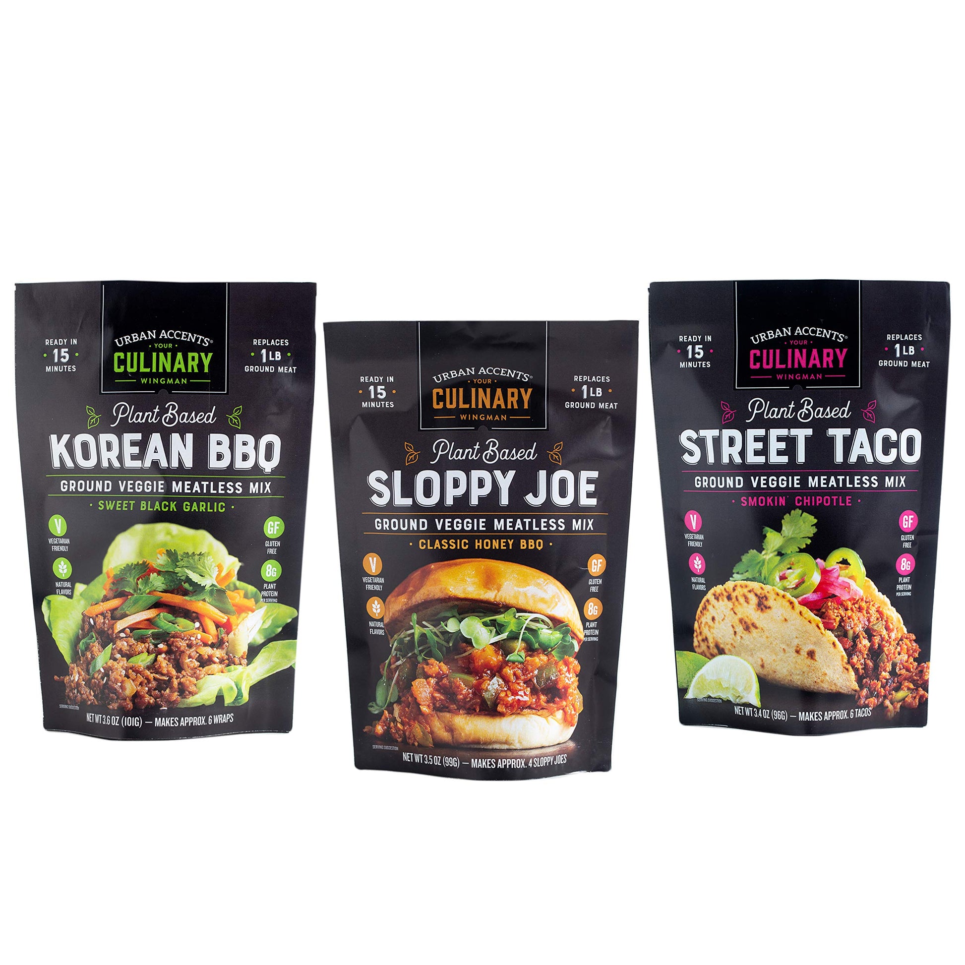 Urban Accents Plant Based Meatless Mixes - Gluten Free Plant Based Protein & Seasoning Blends - Vegetarian Korean BBQ Mix, Slopp
