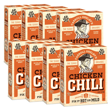 Carroll Shelby s Original Texas Brand White Chicken Chili Kit 3oz Box (Pack of 8)
